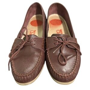 Hush Puppies Cloud 10 Leather Comfort Walking Loafers Womens Size 9N Burgundy